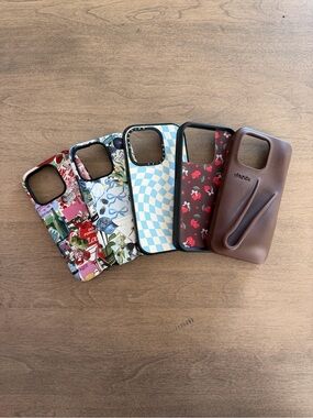 Bundle of 6 iPhone 15 Pro Cases | Wildflower, Casetify, Rhode + More